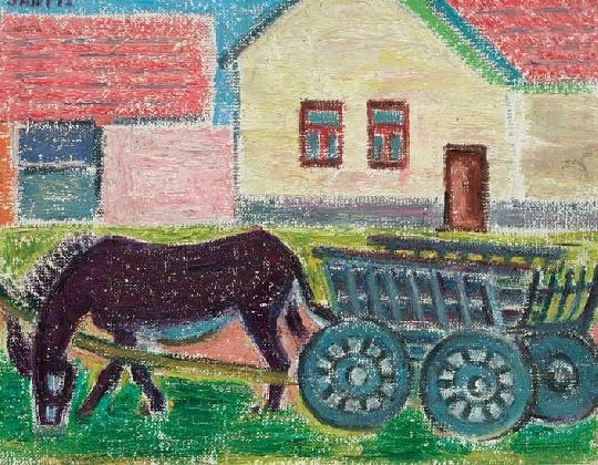Járitz Józsa (1893-1986) Donkey cart