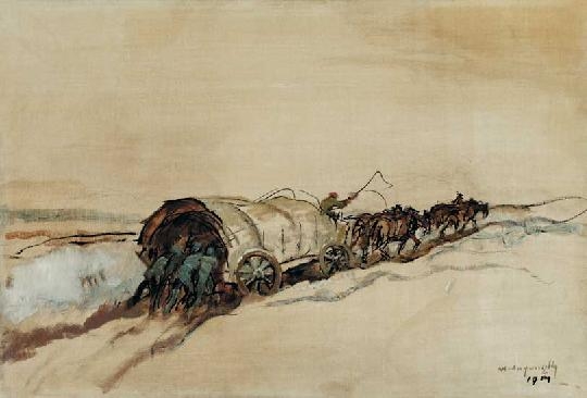 Mednyánszky László (1852-1919) Wagon train, 1914