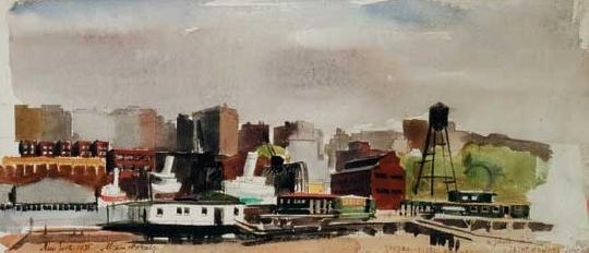Aba-Novák Vilmos (1894-1941) New York Harbour, 1935