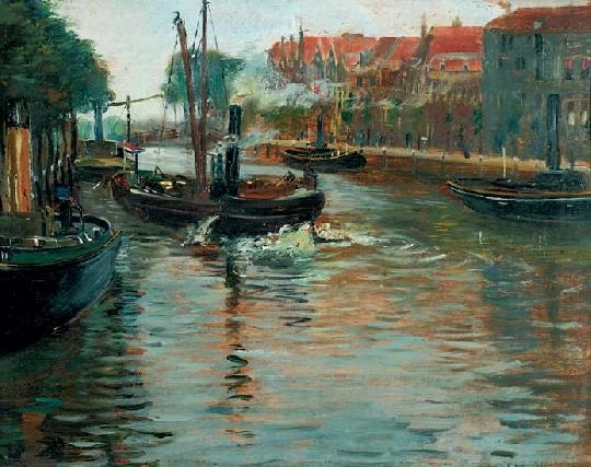 Knopp Imre (1867-1945) Amszterdami csatornapart