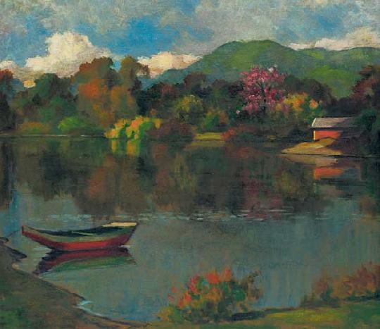 Balla Béla (1882-1965) The Lake Bódi at Felsőbánya
