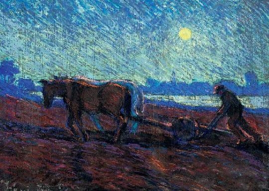 Irányi Iritz Sándor (1890-1975) Ploughing at dawn