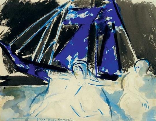 Vaszary János (1867-1939) Blue ship, 1929