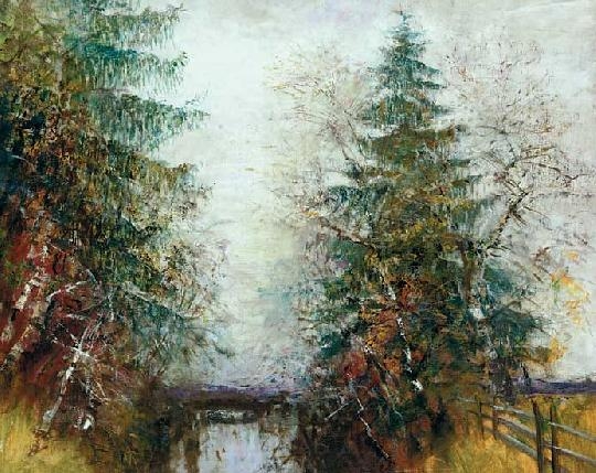 Mednyánszky László (1852-1919) Trees on the riverbank