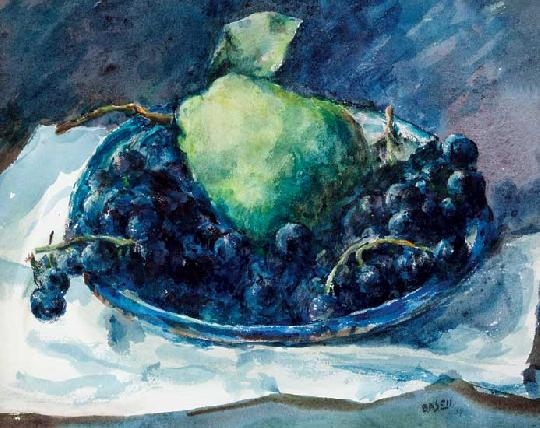 Basch Andor (1885-1944) Csendélet szőlővel, körtével, 1937