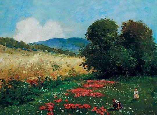 Zorkóczy Gyula (1873-1932) Girls picking flowers