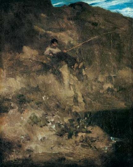 Szinyei Merse Pál (1845-1920) The little angler (Fisherboy, Courbet-joke)