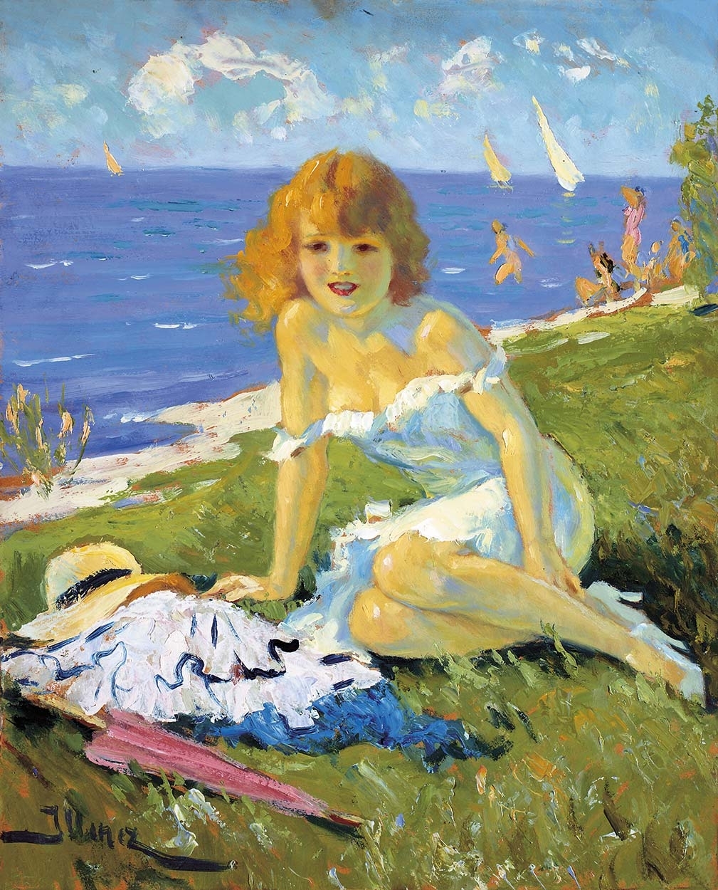Illencz Lipót 1882-1950 At the shore of Balaton
