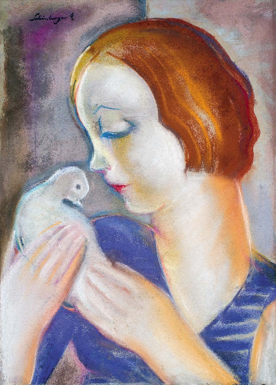 Schönberger Armand (1885-1974) Nő galambbal
