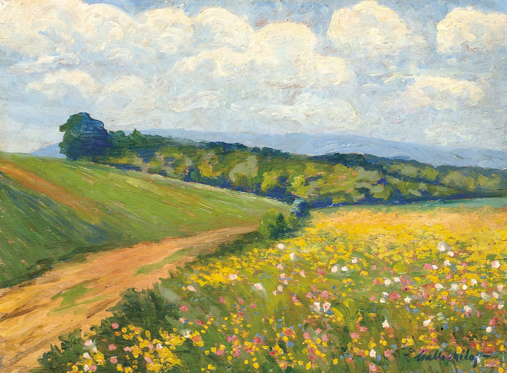 Balla Béla (1882-1965) Spring meadow