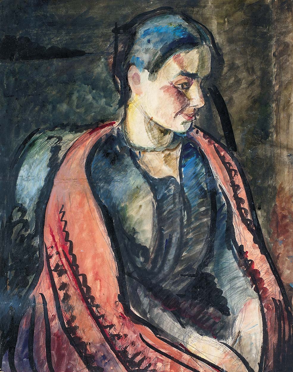 Uitz Béla (1887-1972) Sitting girl