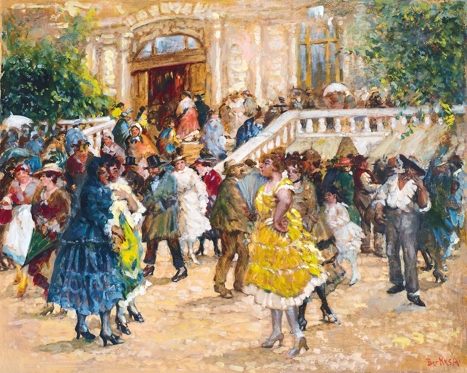 Berkes Antal (1874-1938) Festive crowd