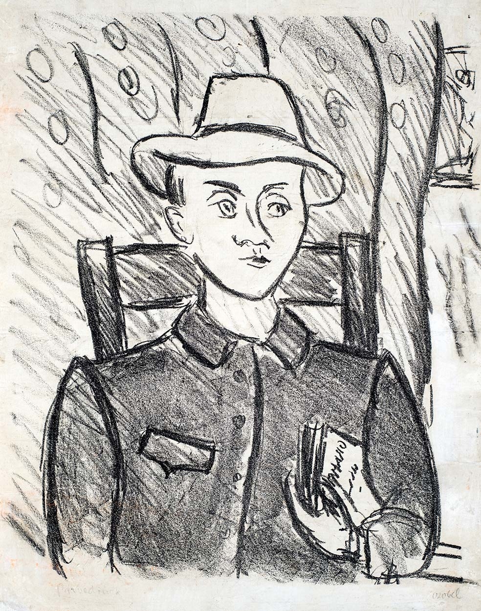 Czóbel Béla (1883-1976) Kalapos férfi