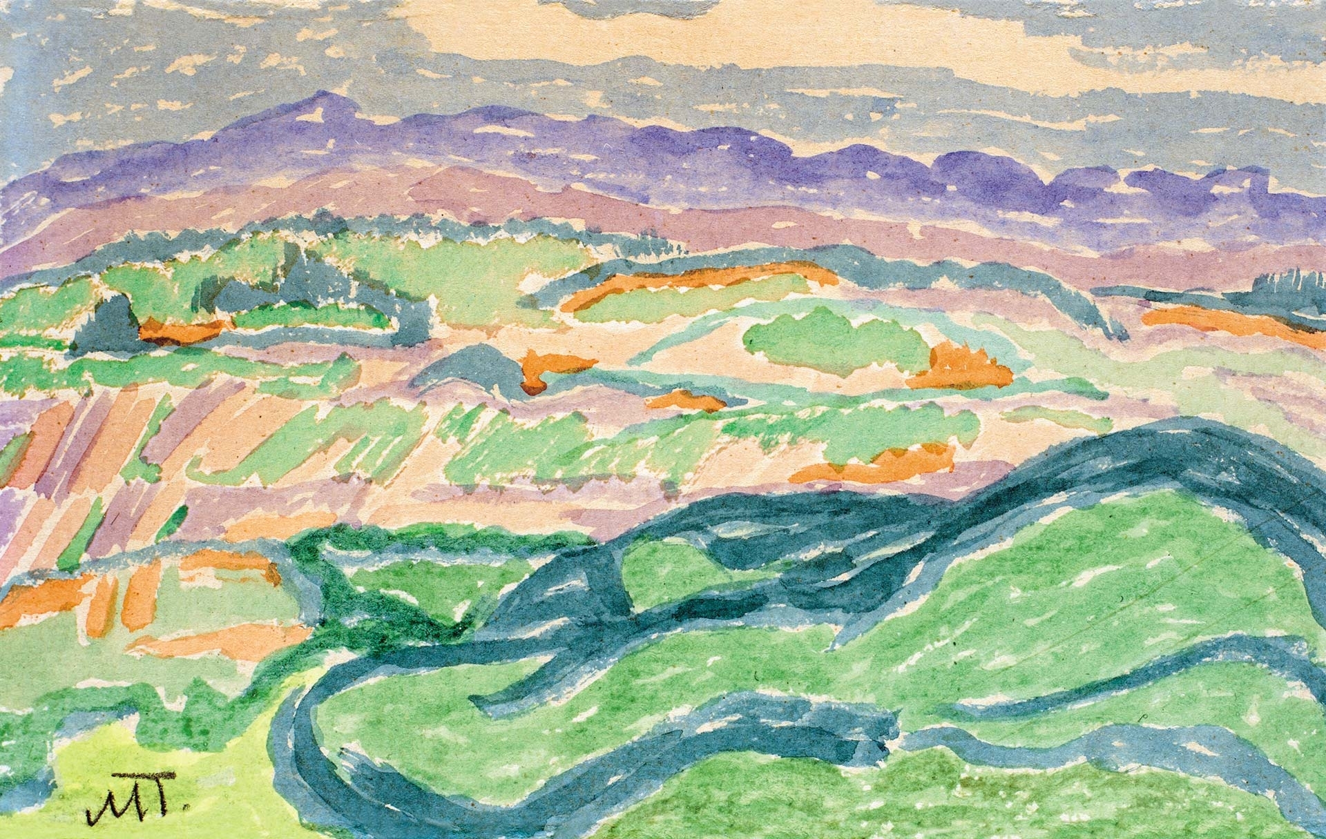 Mattis Teutsch János (1884-1960) Hilly landscape, from the second half of the 1910s