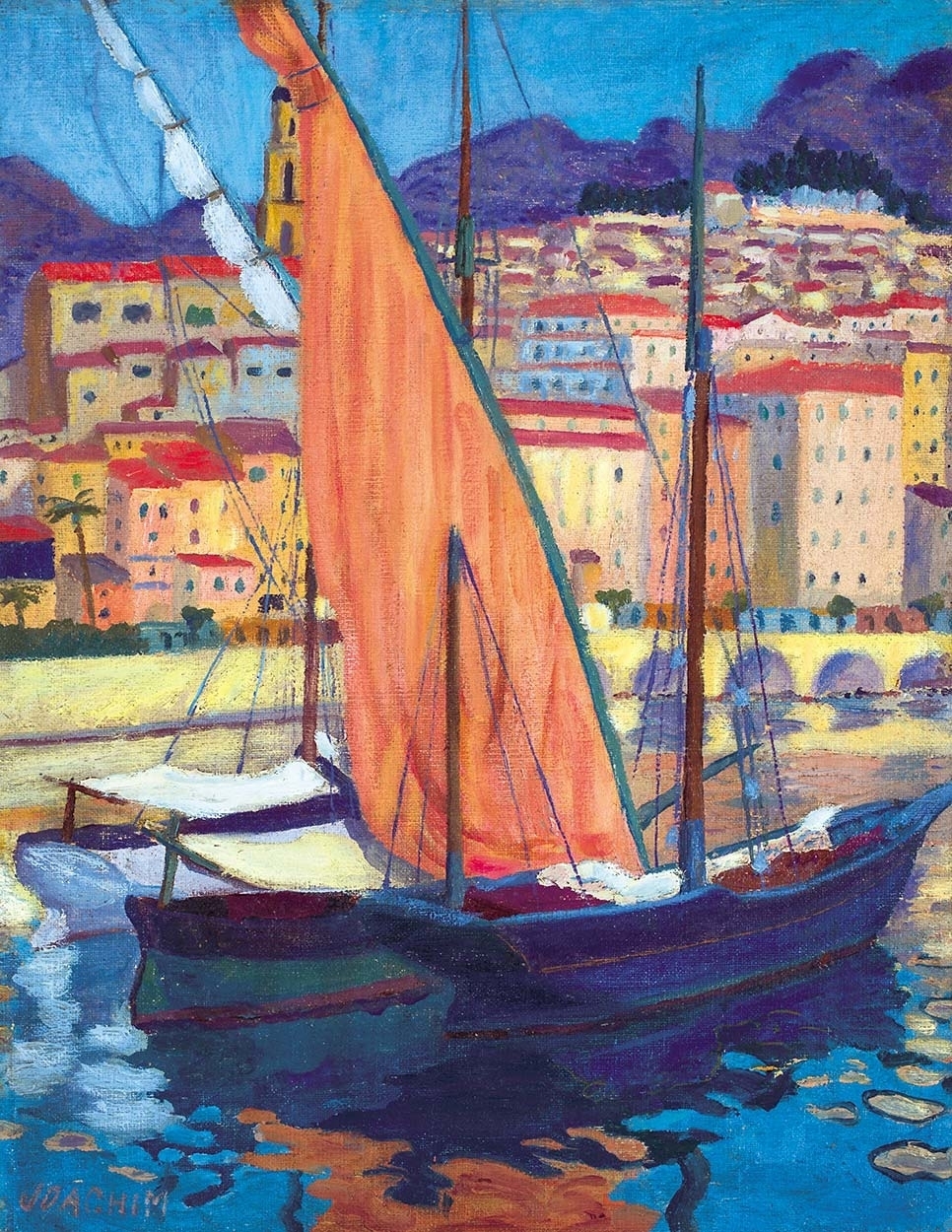 Joachim Ferenc (Csejtei) (1882-1964) Sailing-boat, ca. 1913