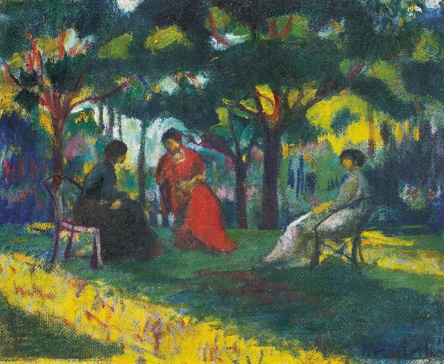 Kernstok Károly (1873-1940) Parkban ülők (Délutáni pihenő), 1909 körül