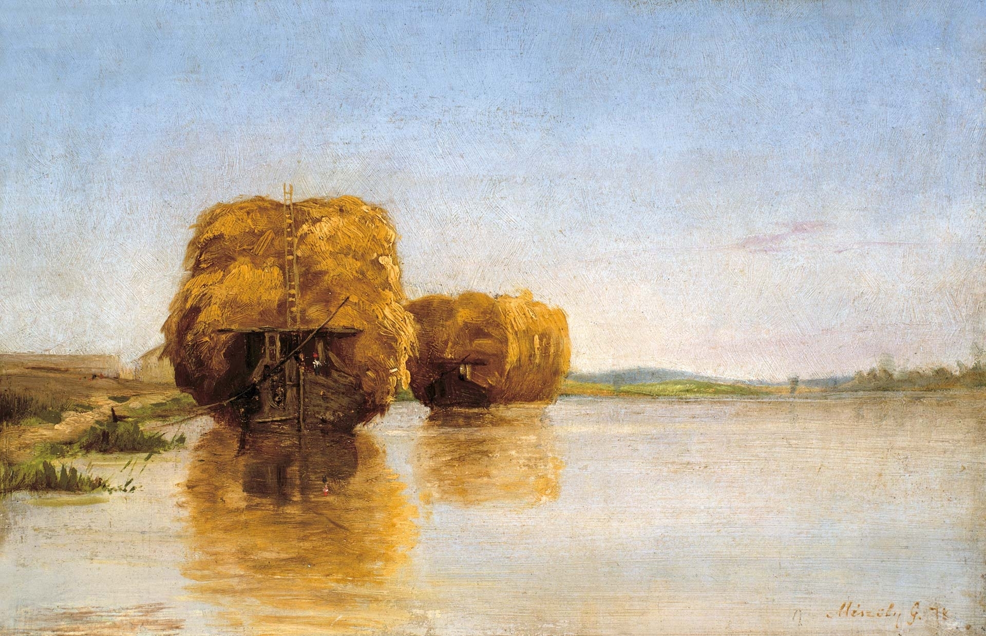 Mészöly Géza (1844-1887) Barges, 1878