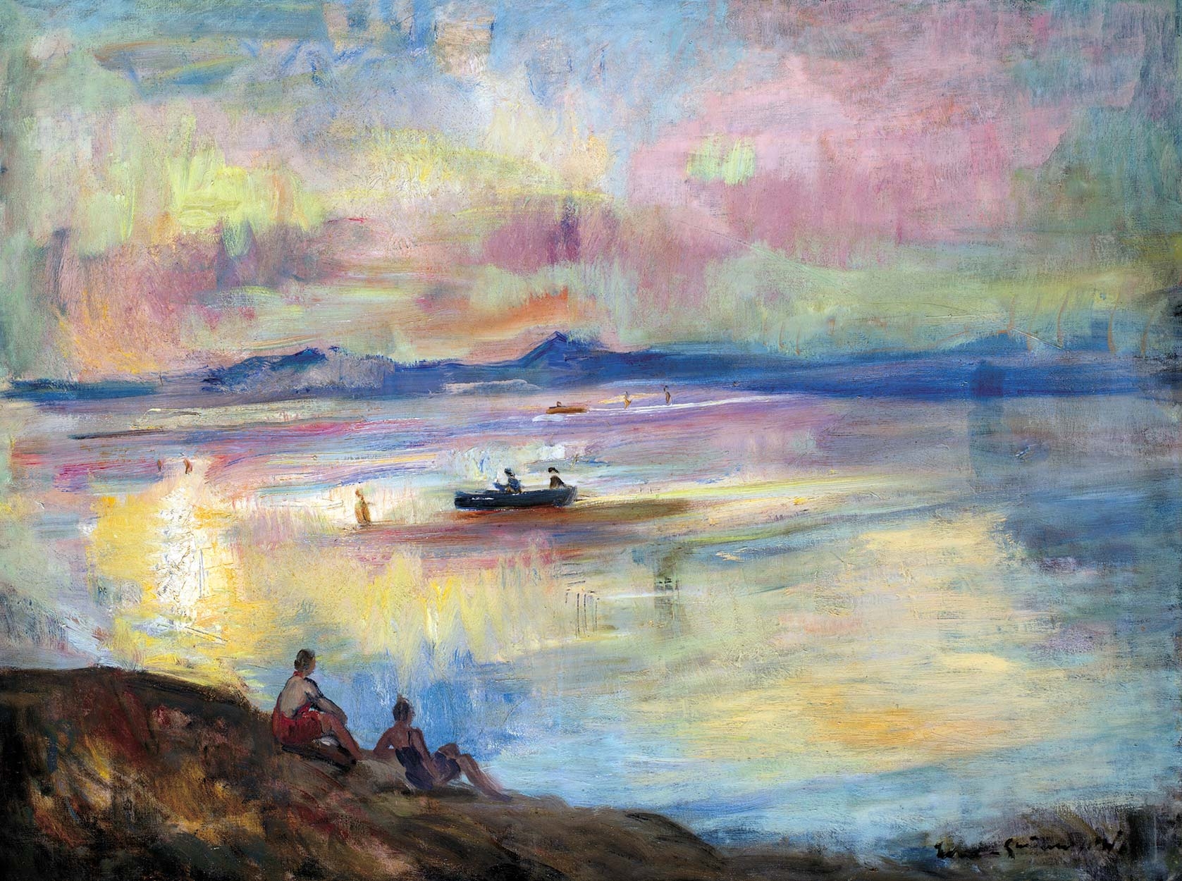 Iványi Grünwald Béla (1867-1940) Twilight at the Balaton