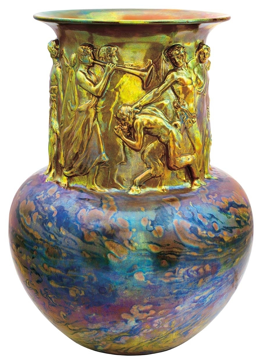 Zsolnay Floor vase with Baccahanalia scene, Zsolnay, 1903