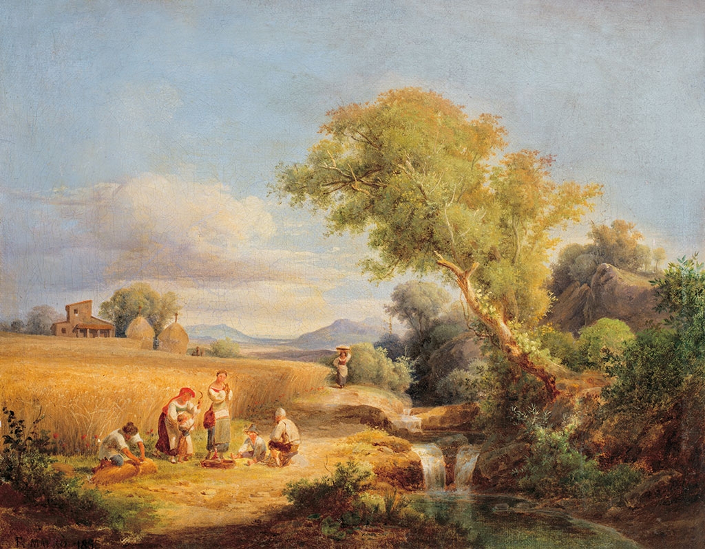 Markó Ferenc (1832-1874) Pihenő aratók, 1853