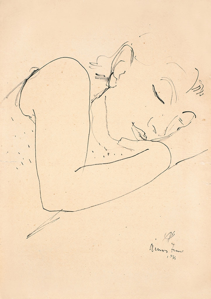 Ámos Imre (1907-1944) Manci asleep, 1933