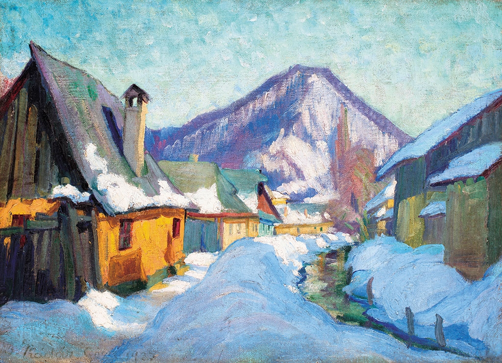 Kádár Géza (1878-1952) Snowy landscape, 1937