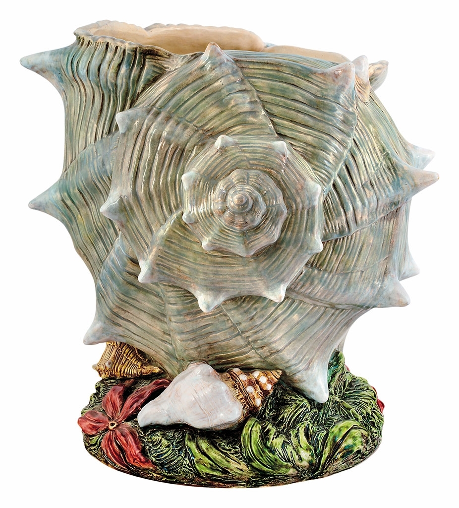 Zsolnay Seashell shaped plant-holder, Zsolnay, 1899-1900