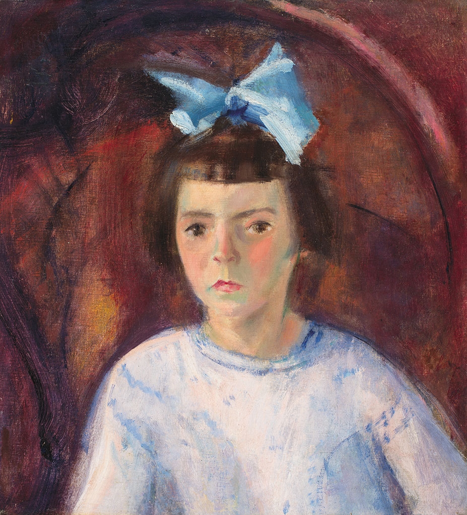 Márffy Ödön (1878-1959) Portrait of a little girl ( Portrait of Hacker Erzsike), c. 1952