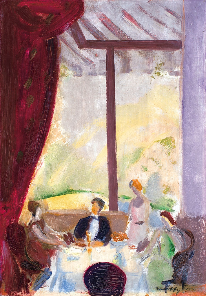 Márffy Ödön (1878-1959) Asztalnál ülő társaság, 1930 körül