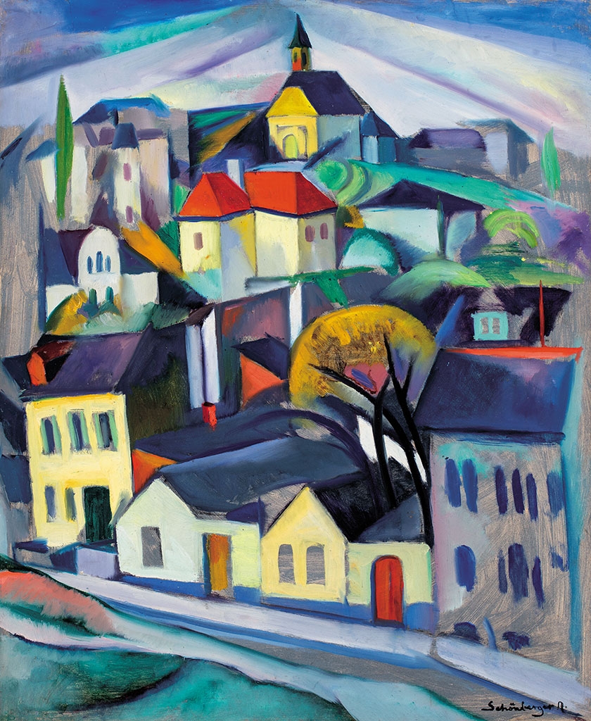 Schönberger Armand (1885-1974) Város a domboldalon