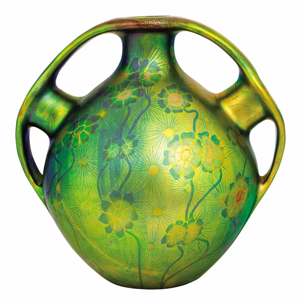 Zsolnay Ball-vase with three-part handle, Zsolnay, c. 1900