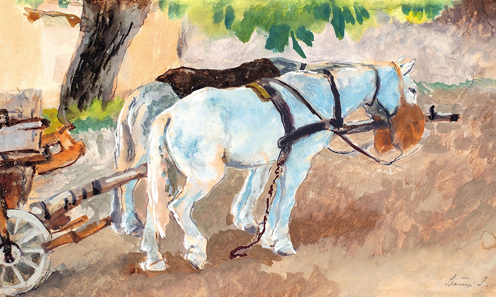 Szőnyi István (1894-1960) Horse-carriage