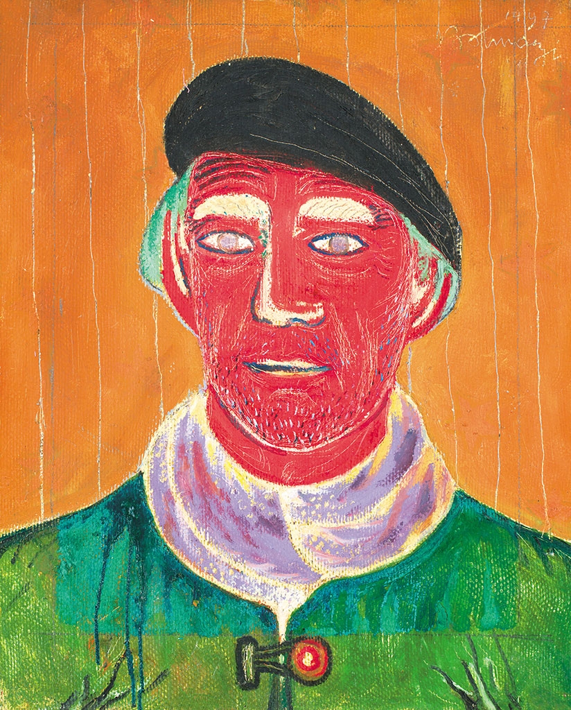 Bolmányi Ferenc (1904-1990) In a black hat with blond eyebrows (Robin), 1945-1947