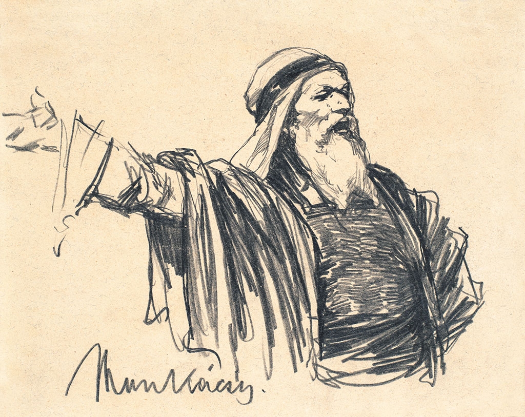 Munkácsy Mihály (1844-1900) Study for the Trilogy (Christ in front of Pilate, Caiaphas)