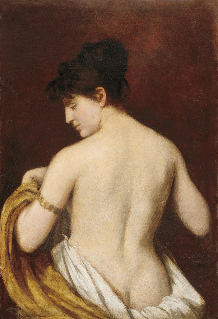 Székely Bertalan (1835-1910) Női hátakt (Félakt) 1880-as évek