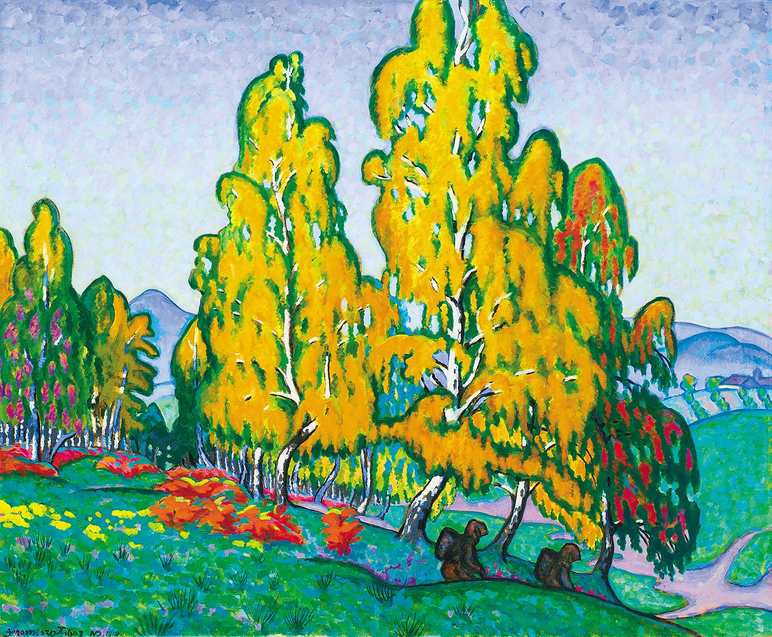 Boromisza Tibor (1880-1960) Birch-wood at Autumn, 1910