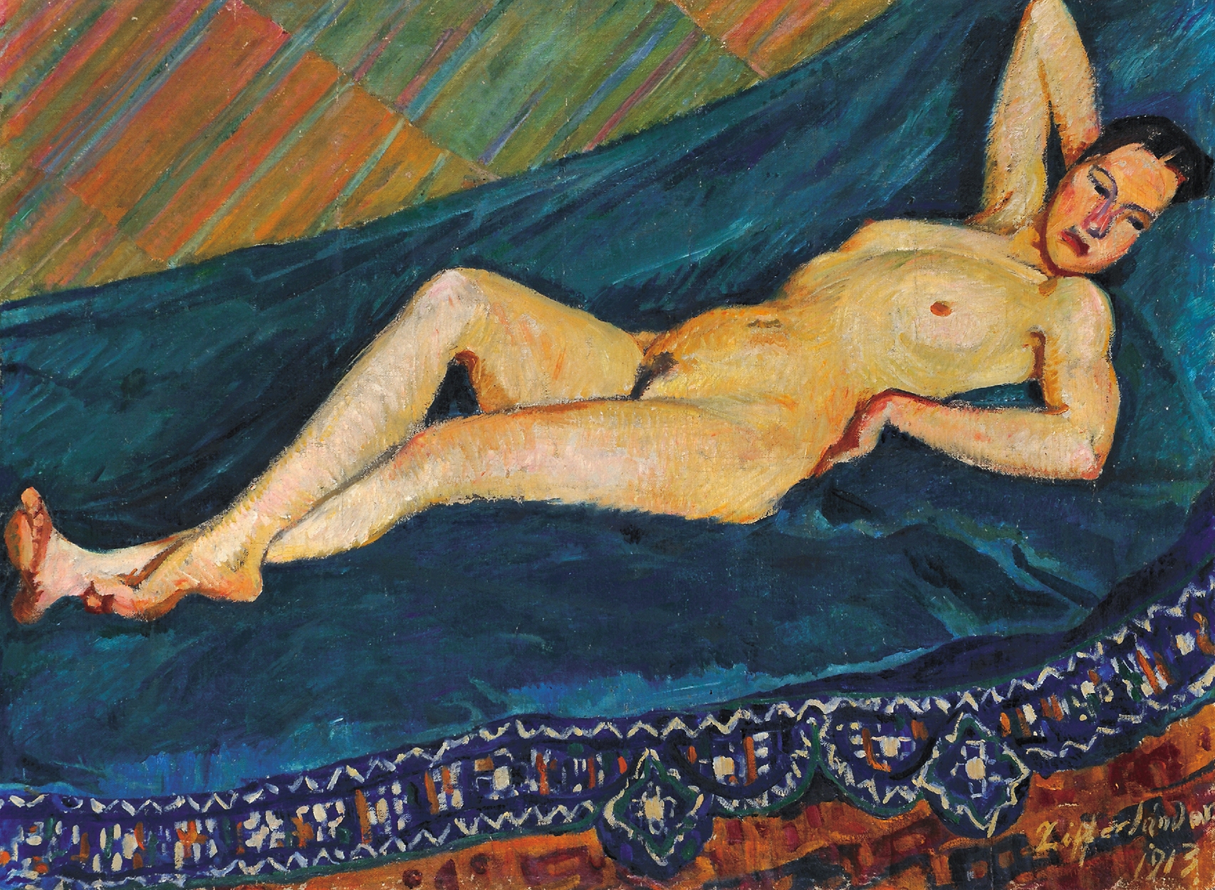 Ziffer Sándor (1880-1962) Resting Nude, 1913