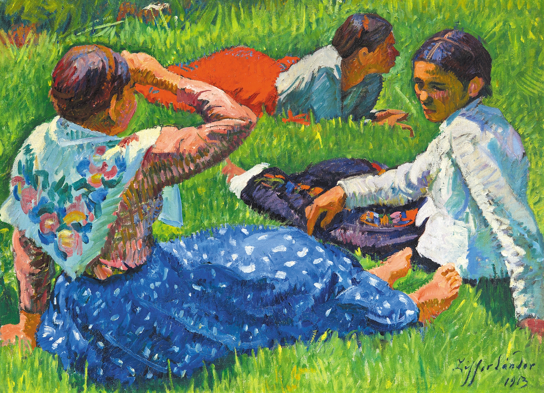 Ziffer Sándor (1880-1962) Models Resting, 1913
