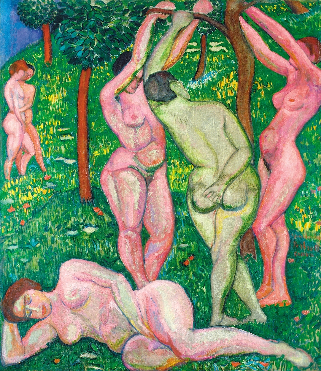 Perlrott-Csaba Vilmos (1880-1955) Nudes Outside (Eden), between 1907-1909