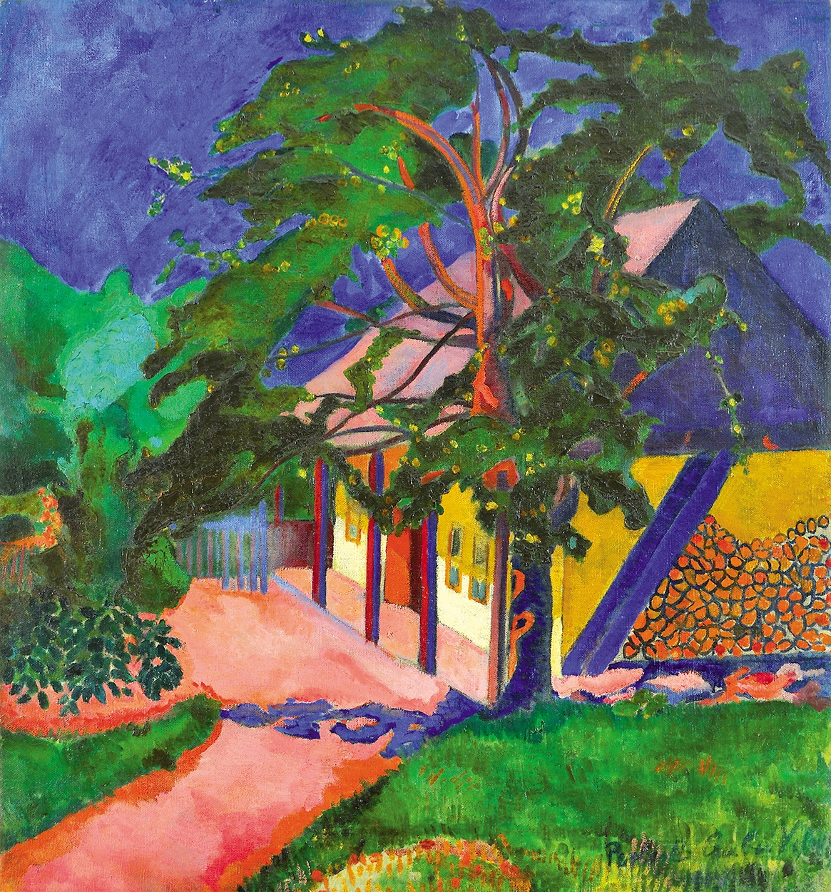 Perlrott-Csaba Vilmos (1880-1955) Sunny backyard at Baia Mare, 1908