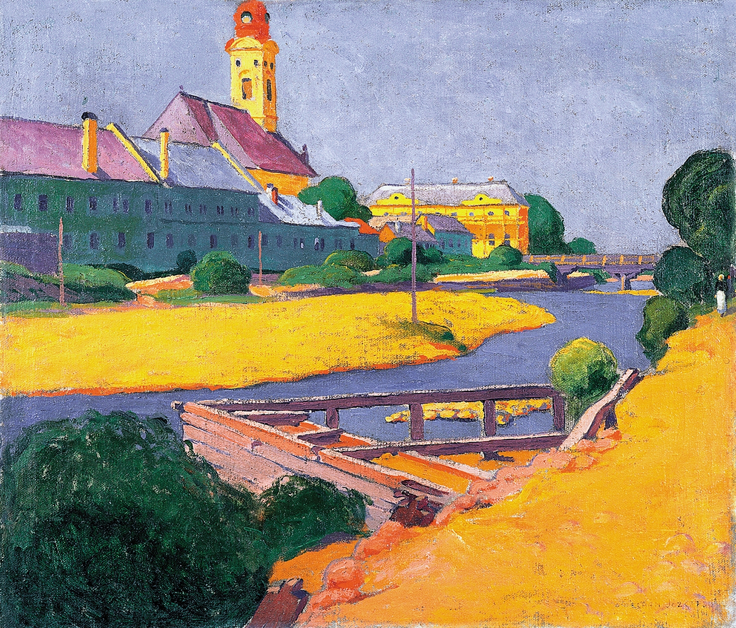 Pechán József (1875-1922) Landscape of Baia Mare, 1910