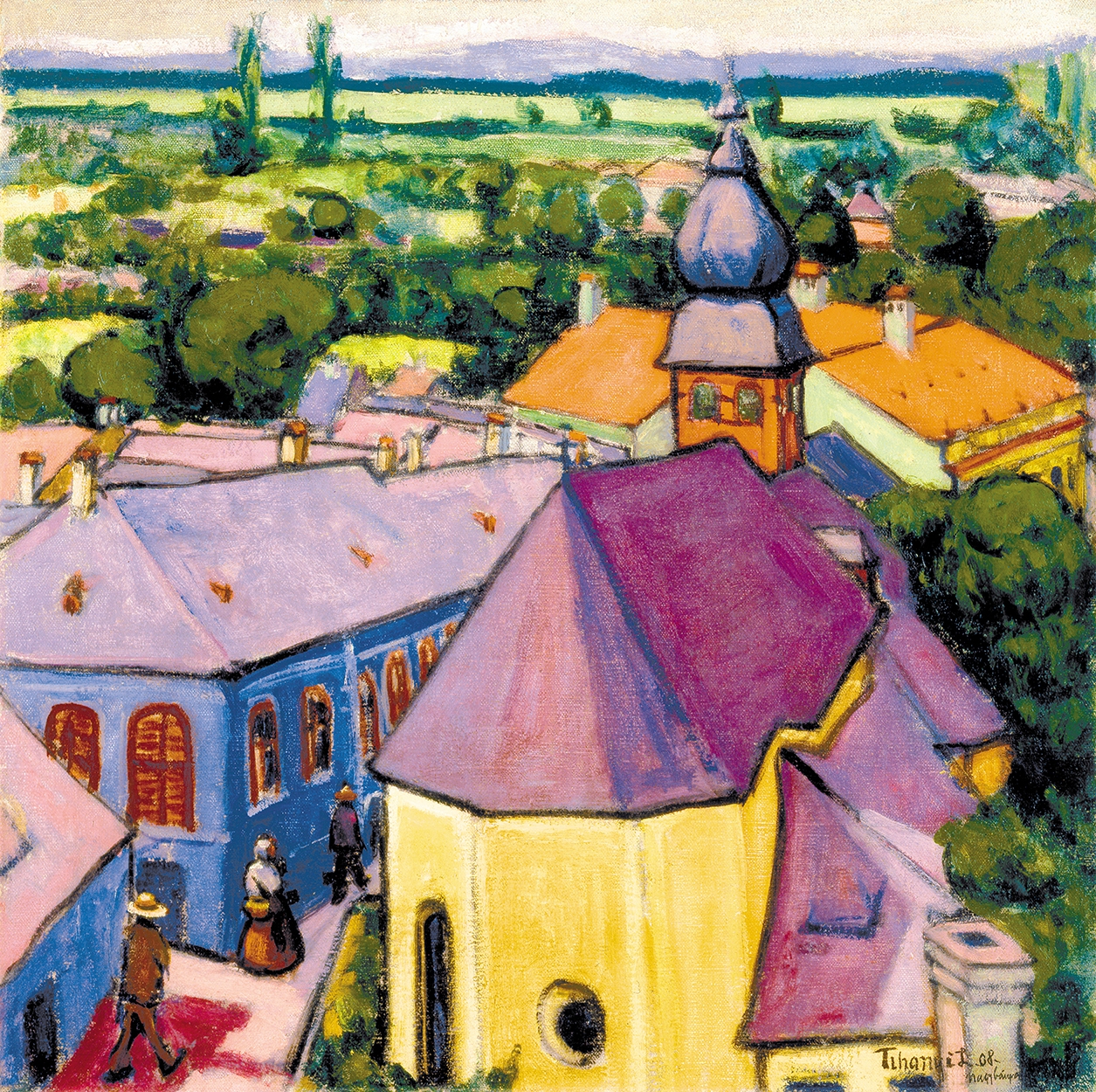 Tihanyi Lajos (1885-1938) Detail of Baia Mare (The View of the St. Michael Church), 1908