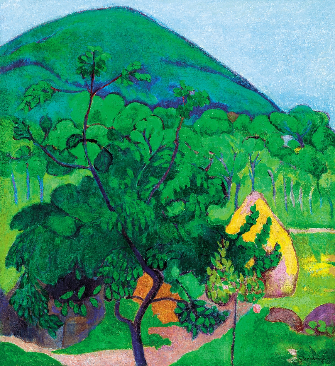 Schönberger Armand (1885-1974) Landscape with the Kereszthegy, around 1909