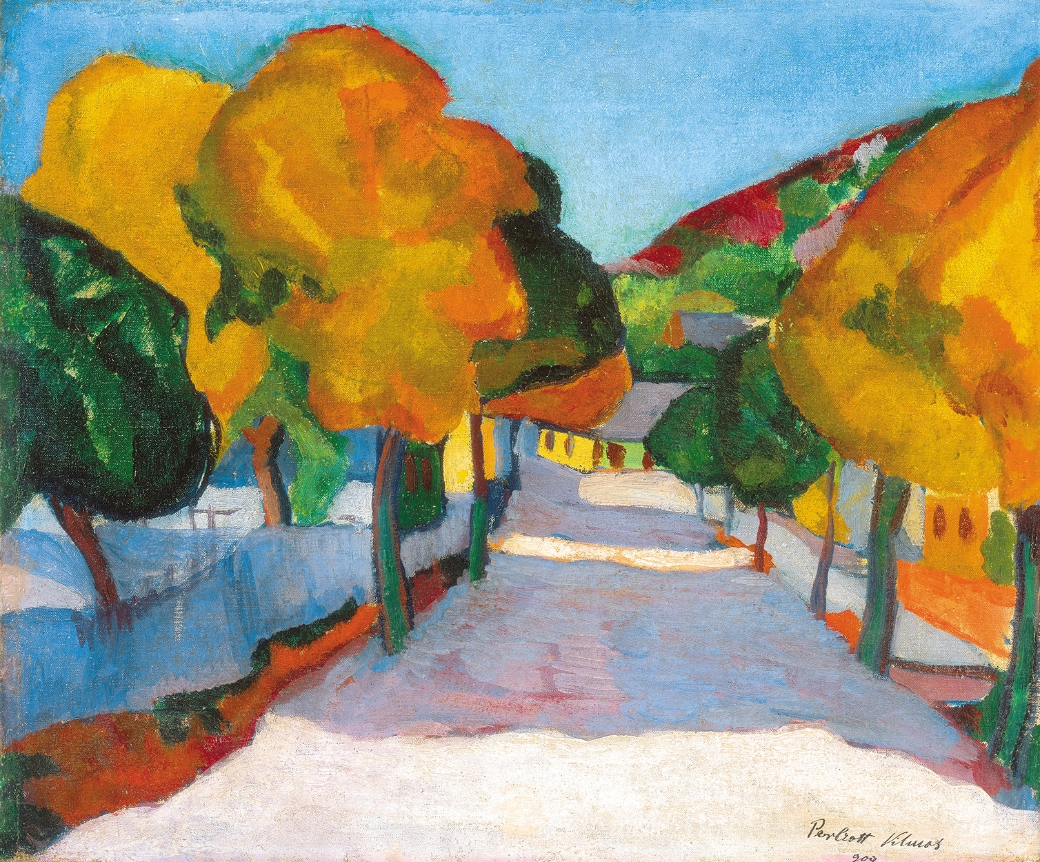 Perlrott-Csaba Vilmos (1880-1955) Street of Baia Mare, 1909