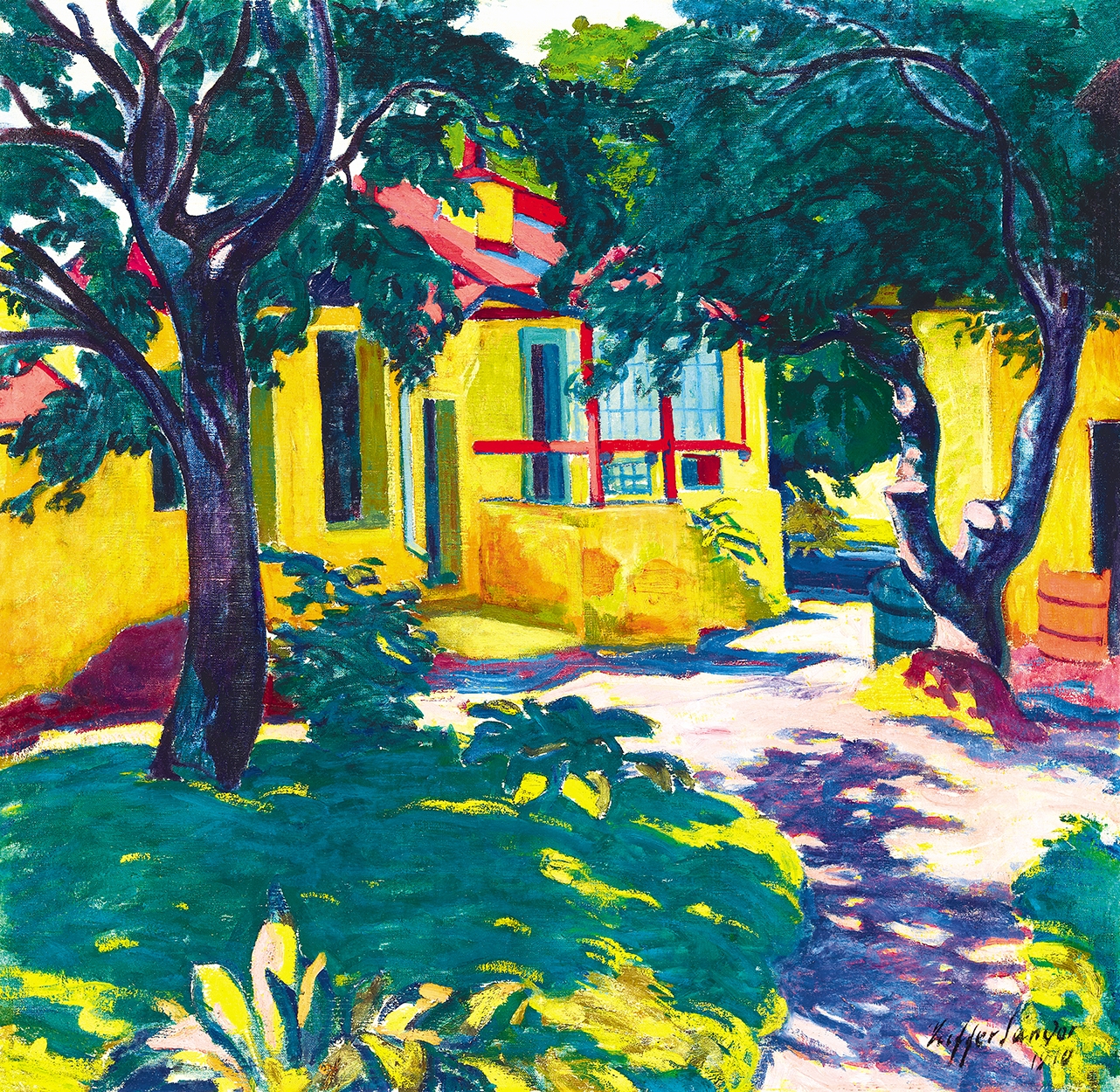 Ziffer Sándor (1880-1962) Sunny Backyard in Baia Mare (View to our Garden, The House of Mátyás Minich), 1910
