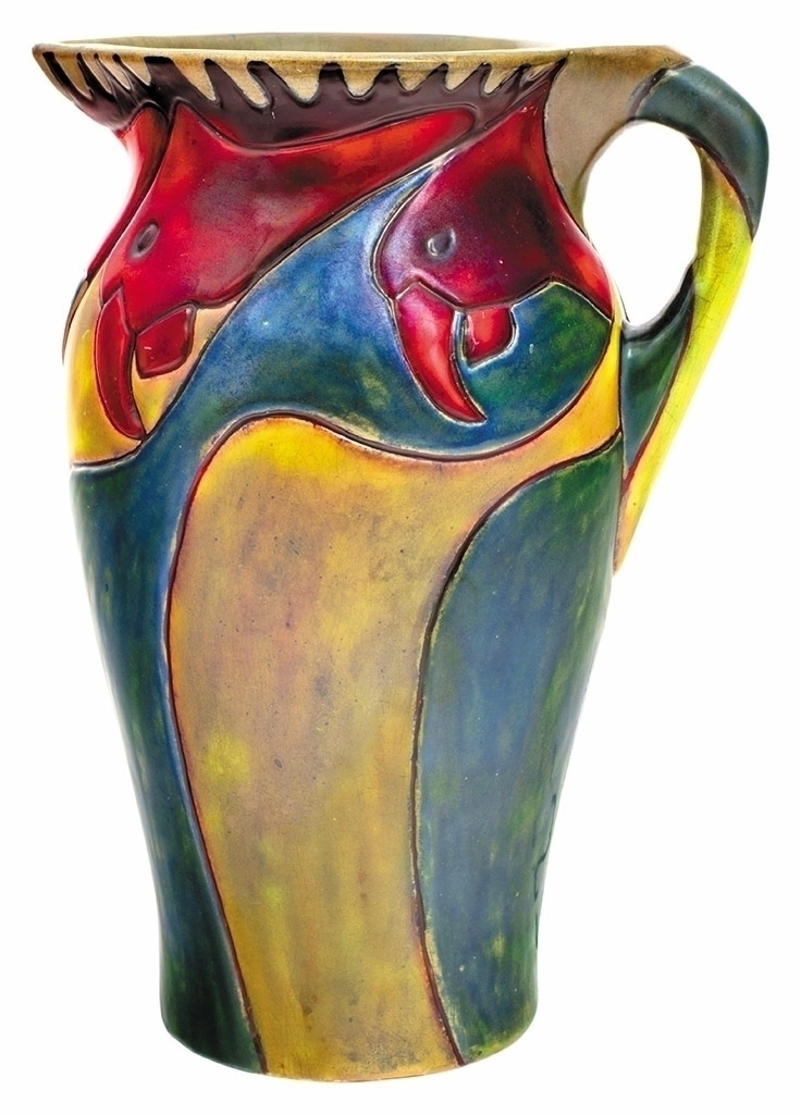 Zsolnay Vase with relief bird heads, Zsolnay, 1904