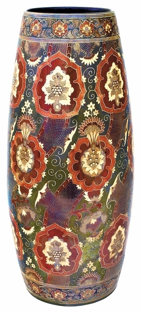Zsolnay Vase painted with Persian motifs, Zsolnay, 1910s