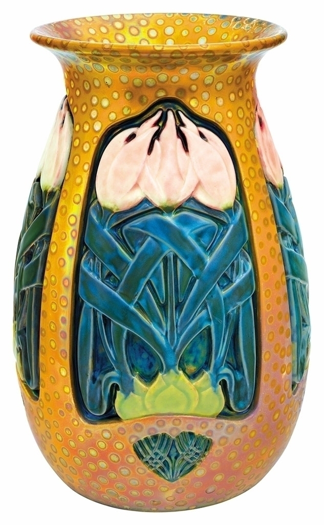 Zsolnay Dotted vase wih Lotus decor, Zsolnay, 1907
