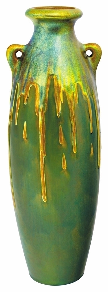 Zsolnay Vase with two handles and dripping glaze, Zsolnay, 1902