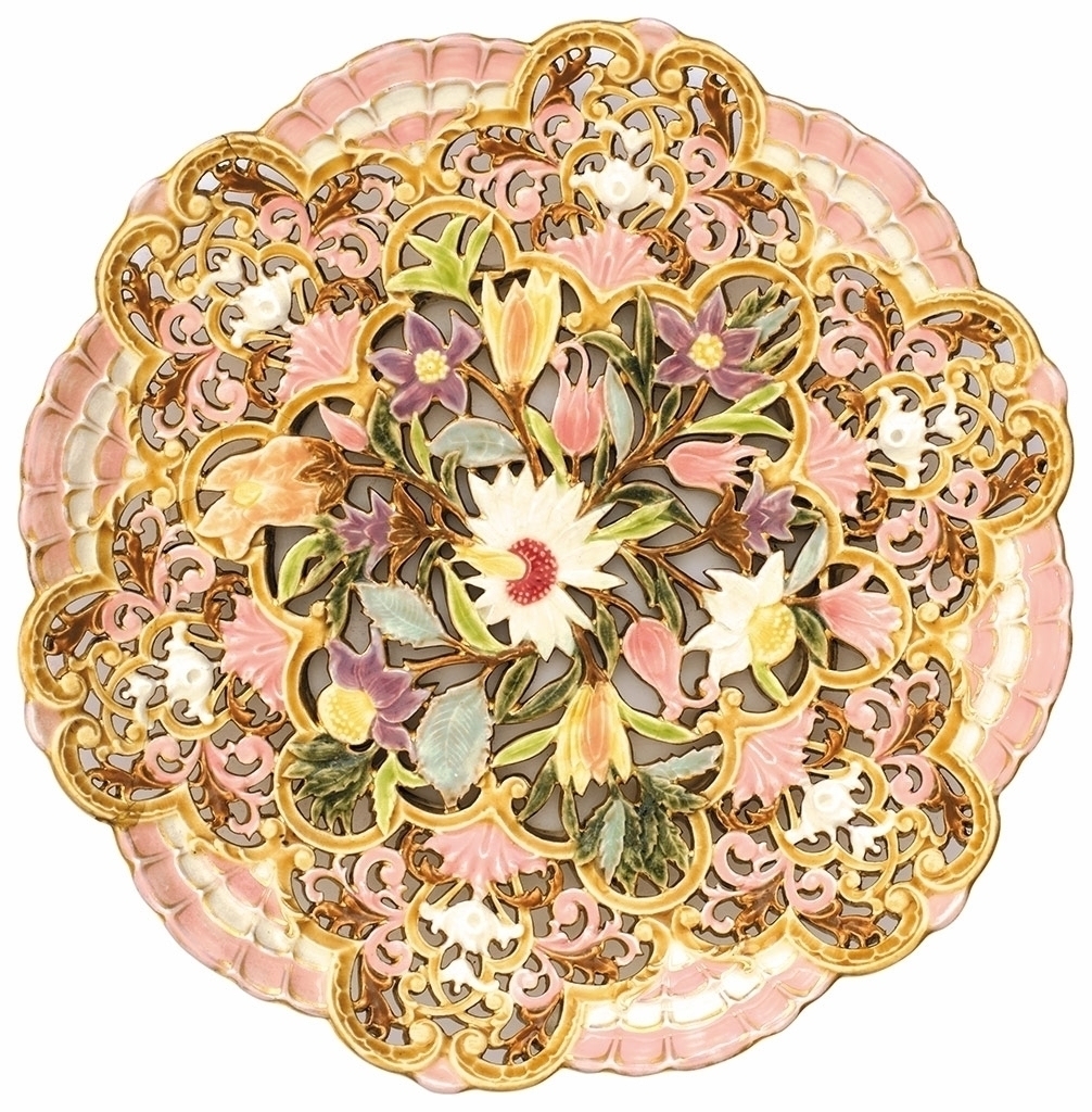 Zsolnay Decor bowl from the Rococo-series, Zsolnay, c. 1890